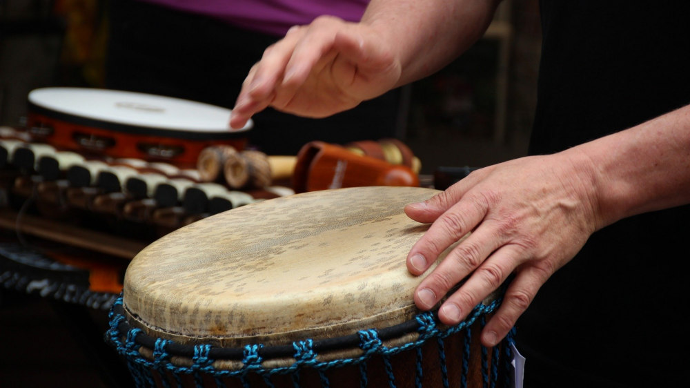 Adult Music Therapy session – drumming