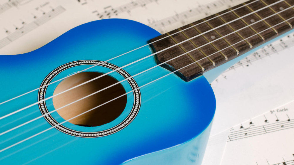 Blue ukulele